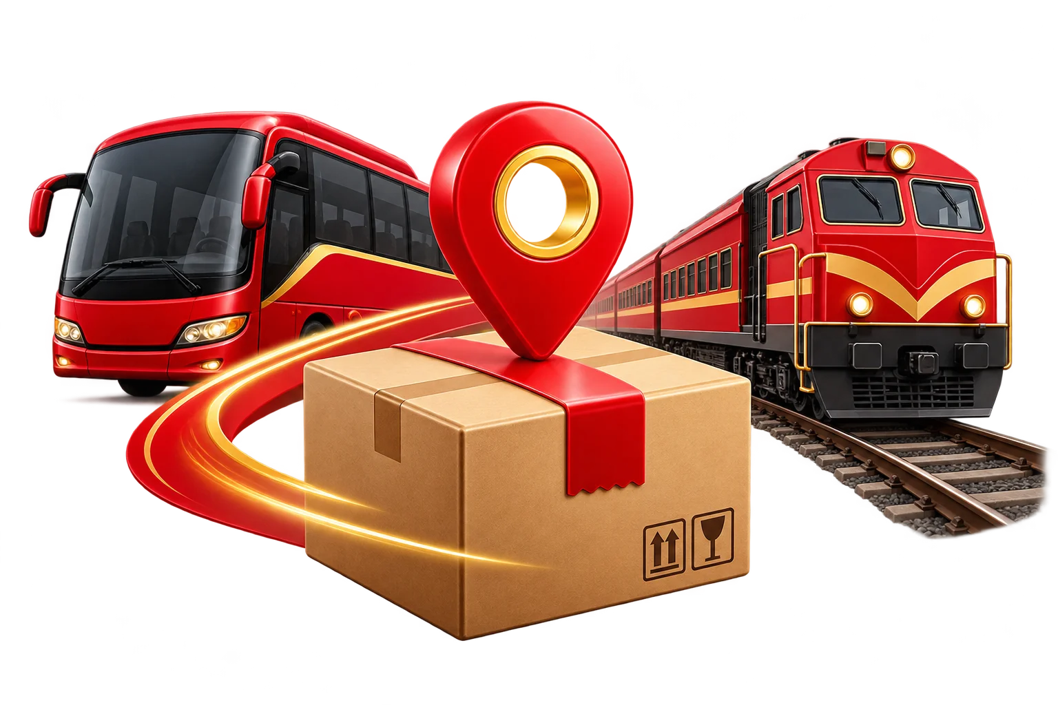 Sweet parcel being handed over at a railway station